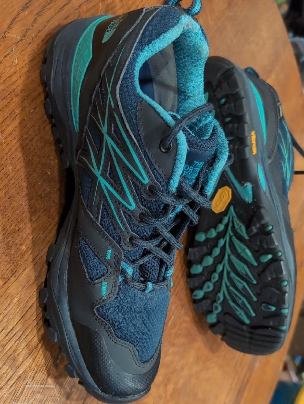 North Face Hedgehog Women’s Size 8.5 Teal & Navy Trail Hiking Shoes - Picture 4 of 9